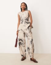 ASOS DESIGN barrel leg pants in floral print