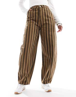 Asos Design Barrel Leg Pants In Multi