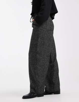 Asos Design Barrel Leg Pants With Seam Detail In Multi