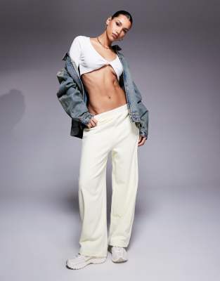 Asos Design Barrel Leg Pull-on Sweatpants In Yellow
