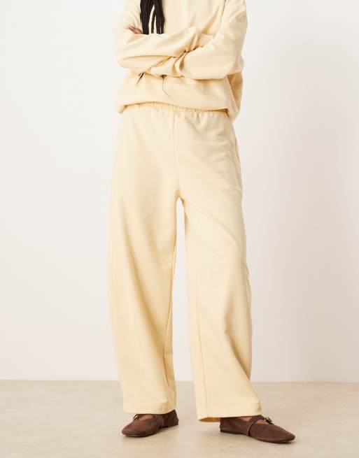 ASOS DESIGN barrel leg sweat pants in buttermilk (part of a set), 2 of 5