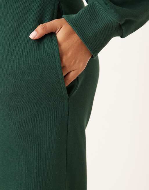 ASOS DESIGN barrel leg sweatpants in dark green - part of a set, 2 of 5
