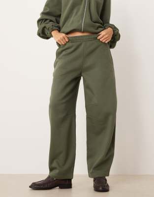 Asos Design Barrel Leg Sweatpants In Green