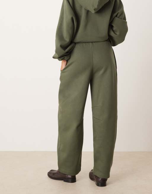 ASOS DESIGN barrel leg sweatpants in khaki, 5 of 5
