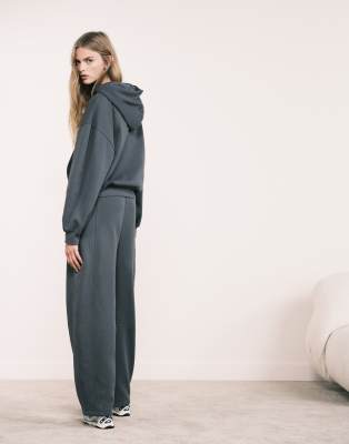 Asos Design Barrel Leg Sweatpants With Seam Detailing In Gray