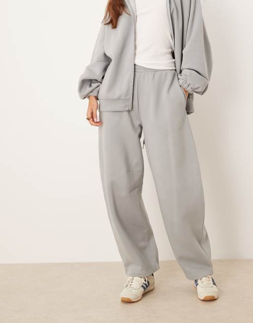 ASOS DESIGN barrel leg trackies in dusky blue (part of a set), 2 of 5