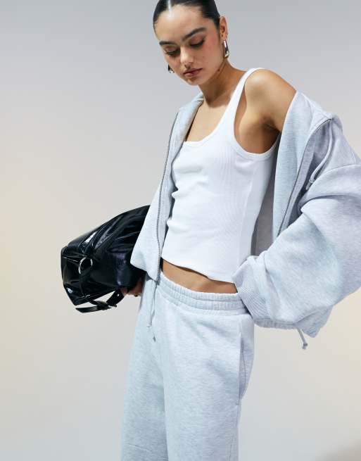 ASOS DESIGN barrel leg sweatpants in gray heather - part of a set