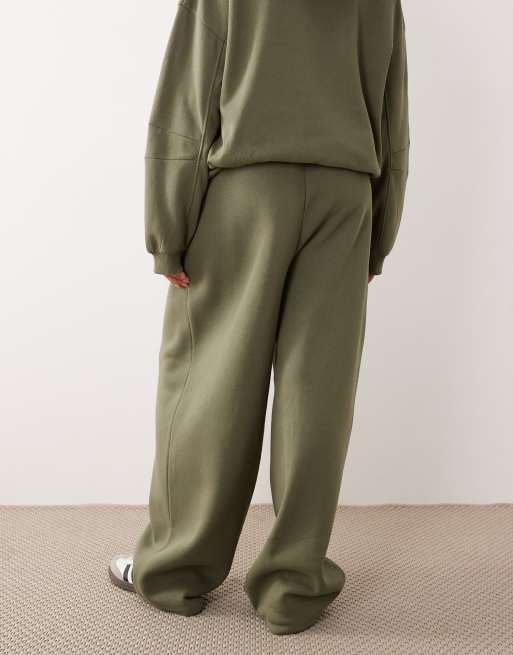 ASOS DESIGN barrel leg trackies in khaki (part of a set), 5 of 5