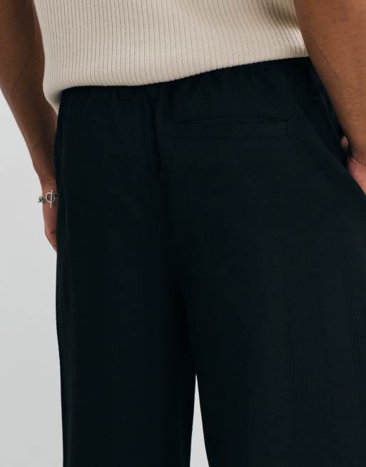 ASOS DESIGN barrel leg trouser in black , 4 of 5