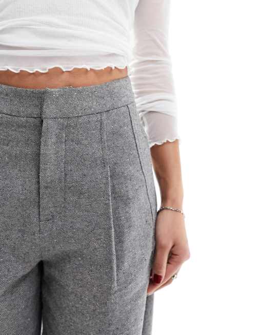 ASOS DESIGN cord barrel leg pants in gray