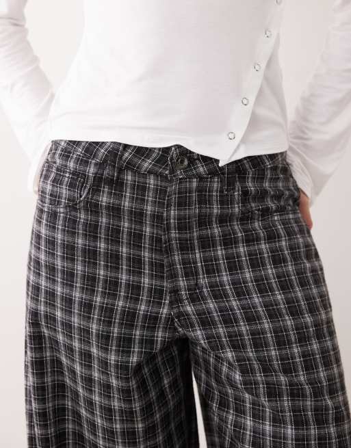 ASOS DESIGN barrel leg trouser set in mono check, 3 of 5