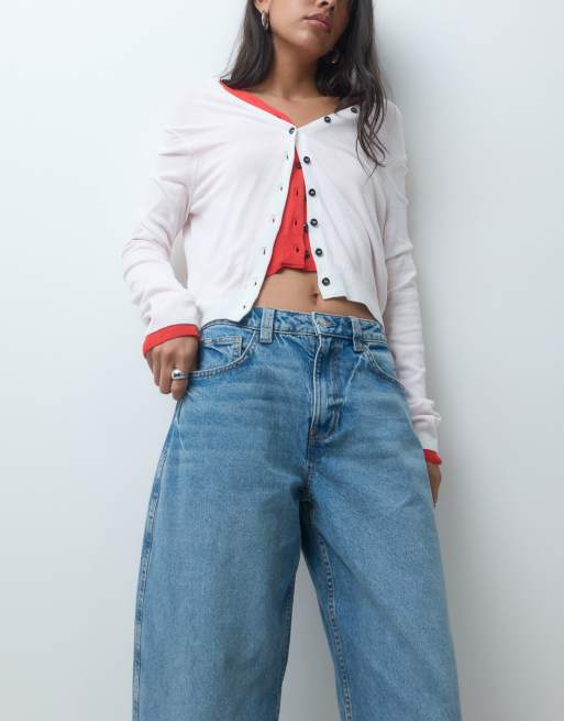 ASOS DESIGN barrel med uppvikta benslut i mellanblå tvätt, 3 av 5