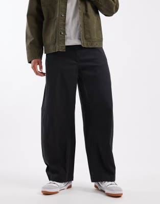 Asos Design Barrel Pants In Black
