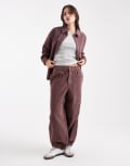 [ASOS DESIGN] ASOS DESIGN barrel pants in bubble cord in mauve-Purple 4 Mauve