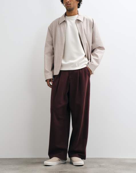ASOS DESIGN barrel pants in burgundy - view 1
