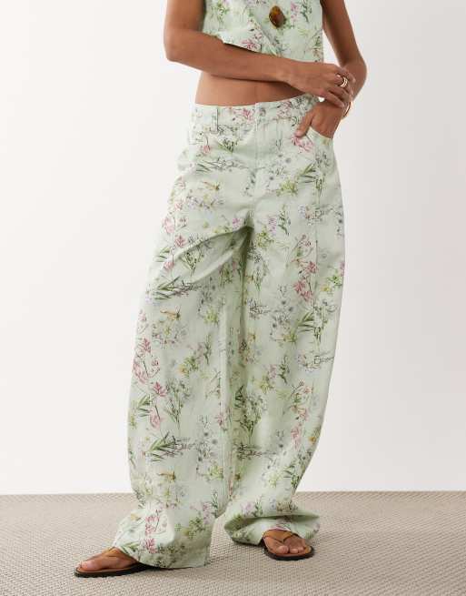 ASOS DESIGN barrel pants in floral print - part of a set, 2 of 5