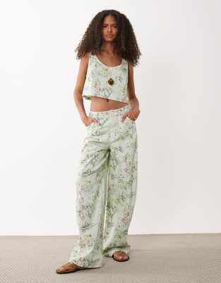 ASOS DESIGN barrel pants in floral print
