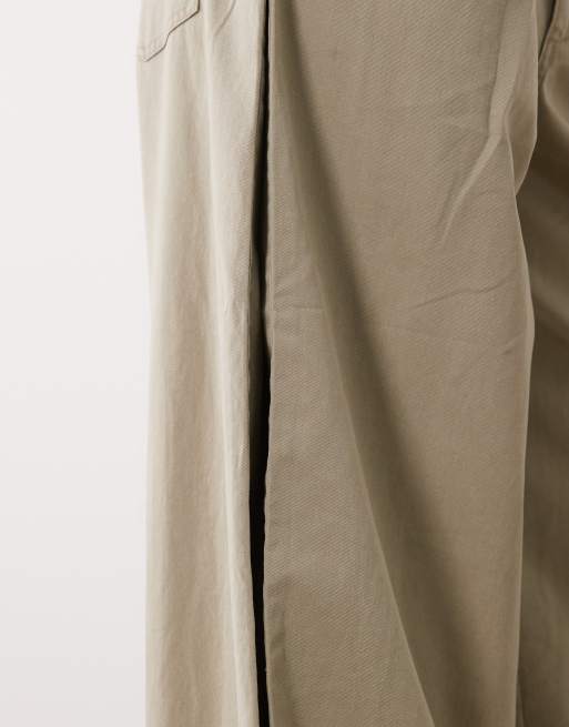 ASOS DESIGN barrel pants with side panel detail in stone, 4 of 5