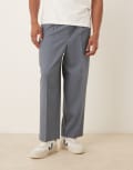 [ASOS DESIGN] ASOS DESIGN barrel suit pants in blue W34 L30 Grey blue