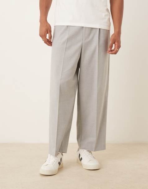 ASOS DESIGN barrel suit pants in grey - view 1