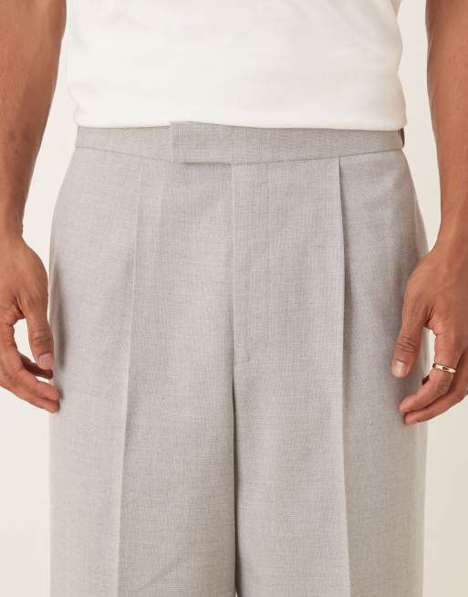 ASOS DESIGN barrel suit pants in grey, 4 of 5