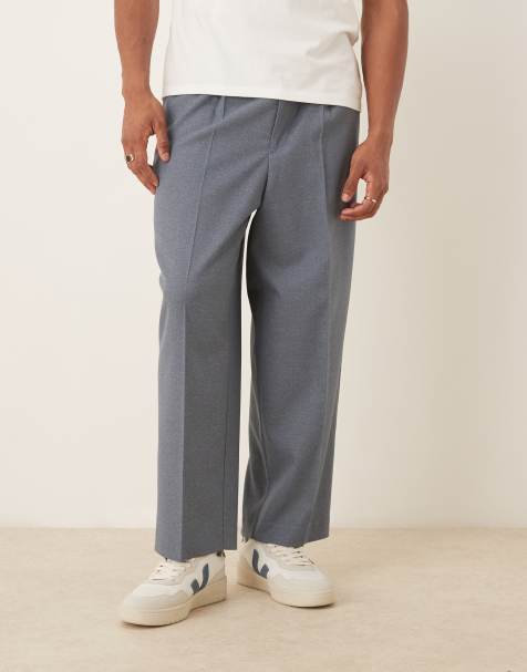 ASOS DESIGN barrel suit trousers in blue