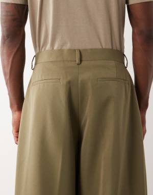 ASOS DESIGN barrel suit trousers in dusty green