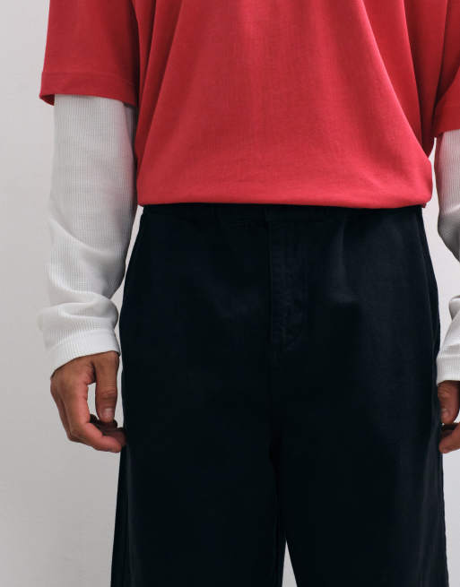 ASOS DESIGN barrel trouser with pleats in black, 4 of 5
