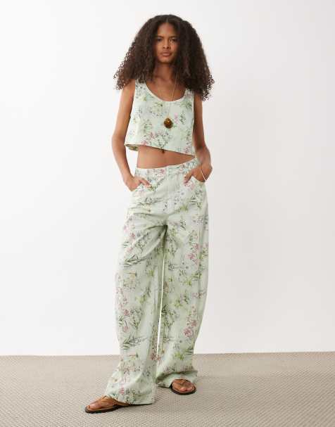 ASOS DESIGN barrel trousers in floral print - view 1