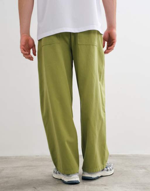 ASOS DESIGN barrelbroek in olijfgroen met opgestikte zakken, 5 van 5