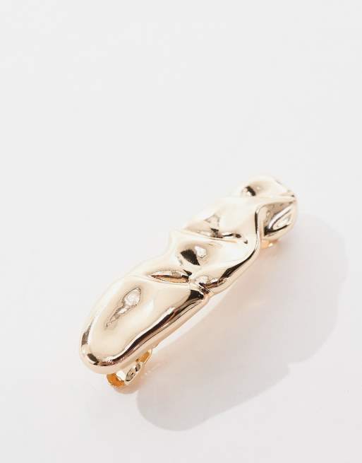 ASOS DESIGN - Barrette à cheveux effet fondu - Doré, 3 de 4
