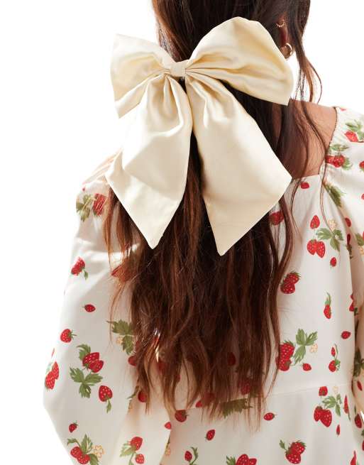 ASOS DESIGN - Barrette avec nœud oversize - Crème, 4 de 4