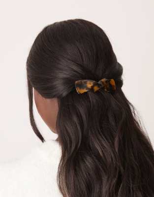 ASOS DESIGN - Barrette - Haarspange mit Schildpatt-Optik-Braun