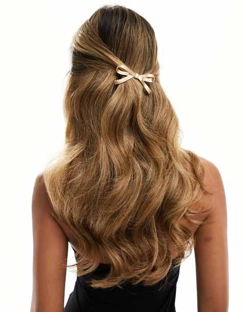 ASOS DESIGN - Barrette haarspeld met strikje in goudkleur - view 1