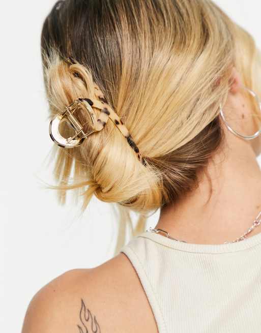 ASOS DESIGN - Barrette métallique à motif écaille de tortue laiteux, 4 de 4