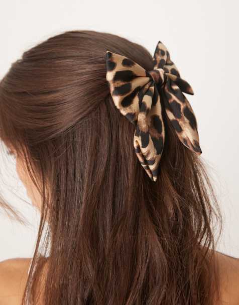 ASOS DESIGN - Barrette nœud large à imprimé léopard - view 1