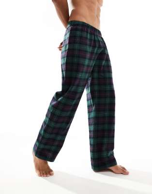 ASOS DESIGN lounge pyjama bottoms in green check - ASOS Price Checker