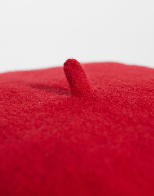 ASOS DESIGN basco in lana rosso, 2 di 3