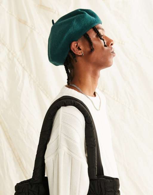 ASOS DESIGN - Basco in lana verde scuro