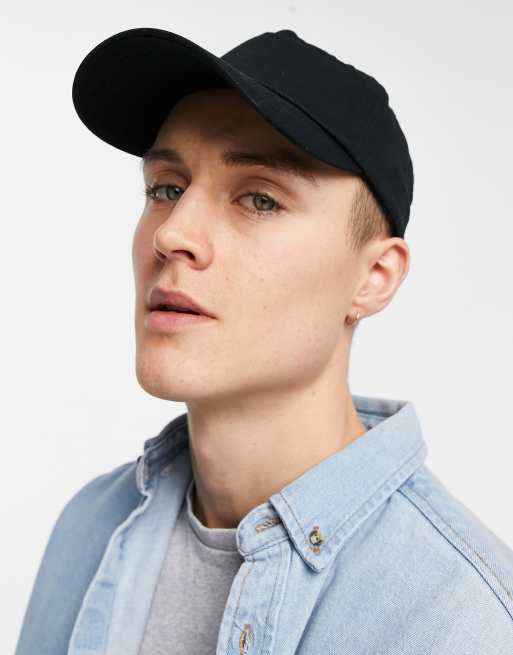 ASOS Design Plain Baseball Cap with Improved Fit in Black