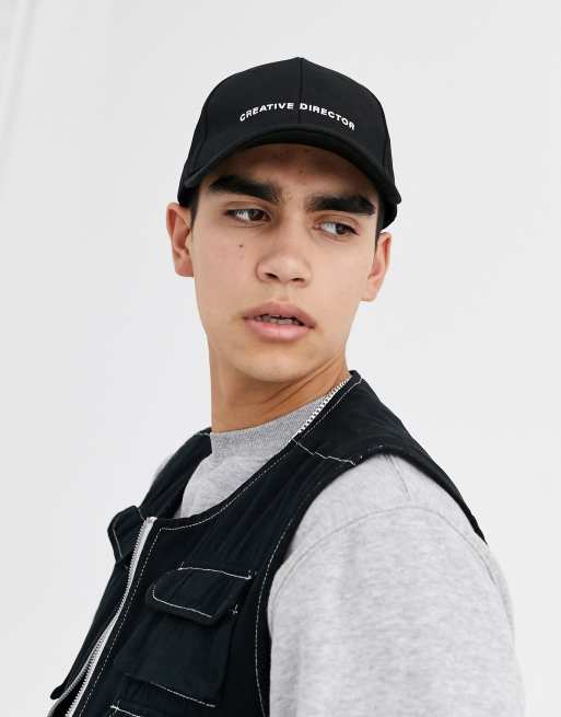 Asos design baseball store cap in black