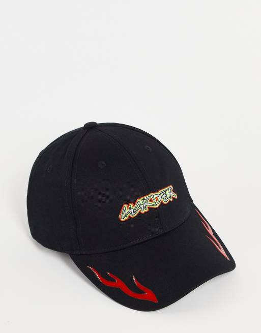 Asos Design Baseball Cap In Black With Text Embroidery Asos 0678