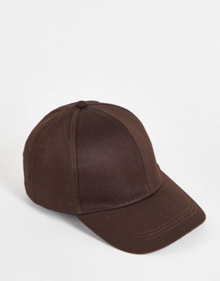 ASOS DESIGN baseball cap in chocolate-Brown