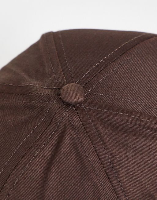 ASOS DESIGN nappa leather look cap in black