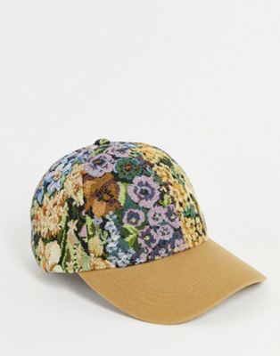 ASOS DESIGN baseball cap in floral tapestry design