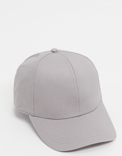 ASOS DESIGN baseball cap in grey