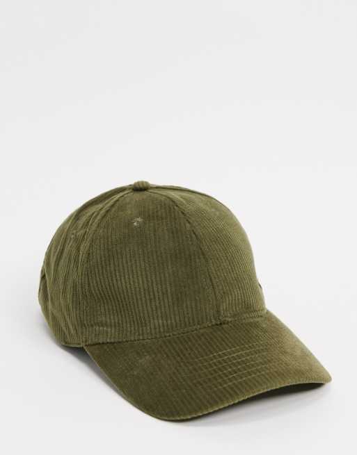ASOS DESIGN baseball cap in khaki corduroy ASOS