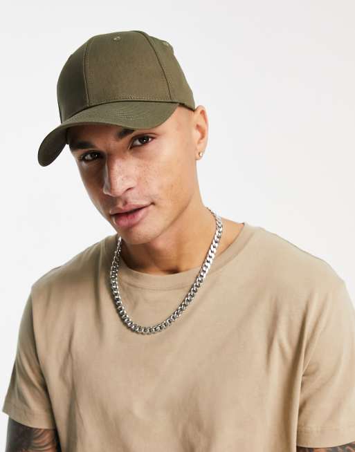 ASOS DESIGN baseball cap in khaki cotton | ASOS