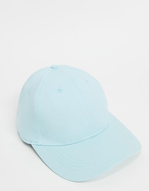 ASOS DESIGN canvas baseball cap in baby blue