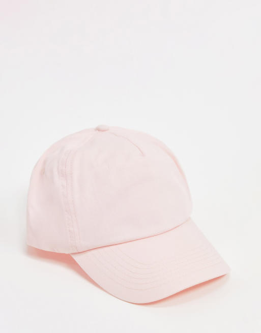 ASOS DESIGN baseball cap in light pink canvas